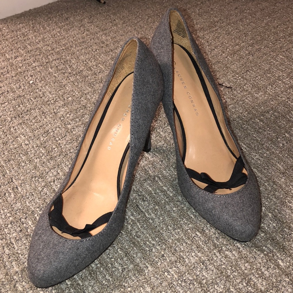 Lauren Conrad Grey & Black Work Heels NEVER WORN